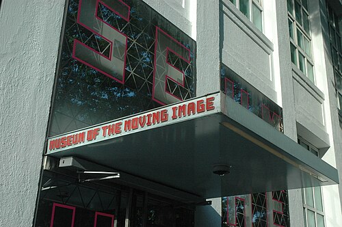 The Museum of the Moving Image entrance canopy.