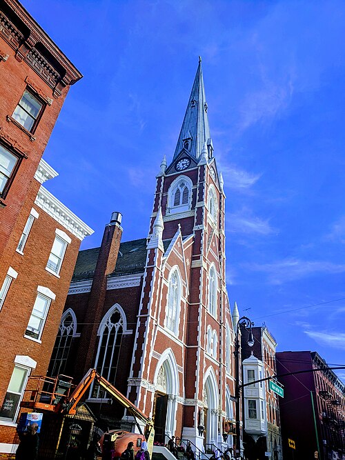St Anthony of Padua over Manhattan Avenue.